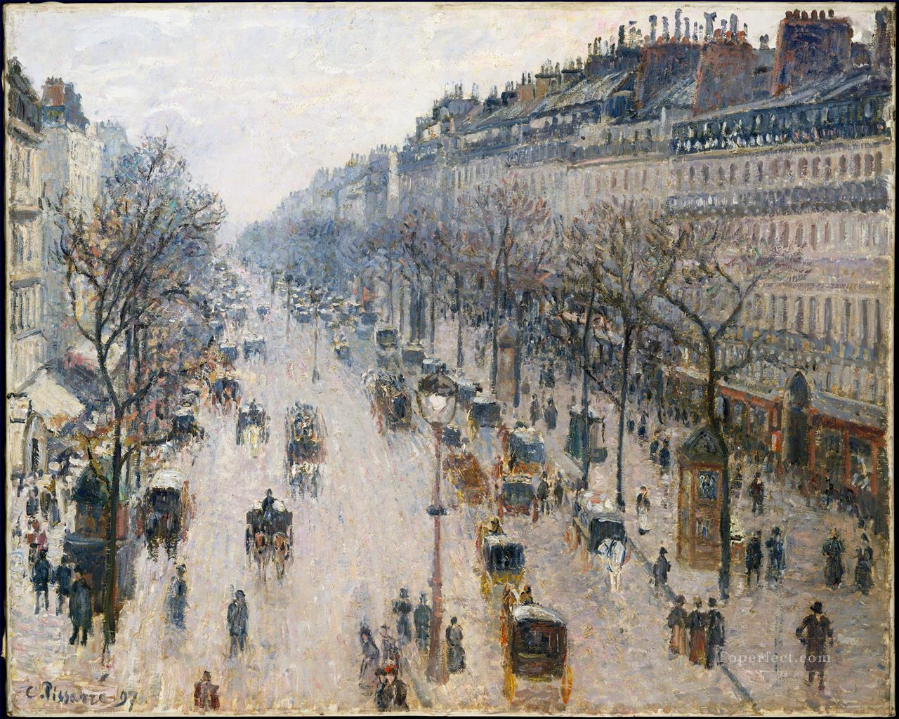 boulevard montmartre winter morning 1897 Camille Pissarro Oil Paintings